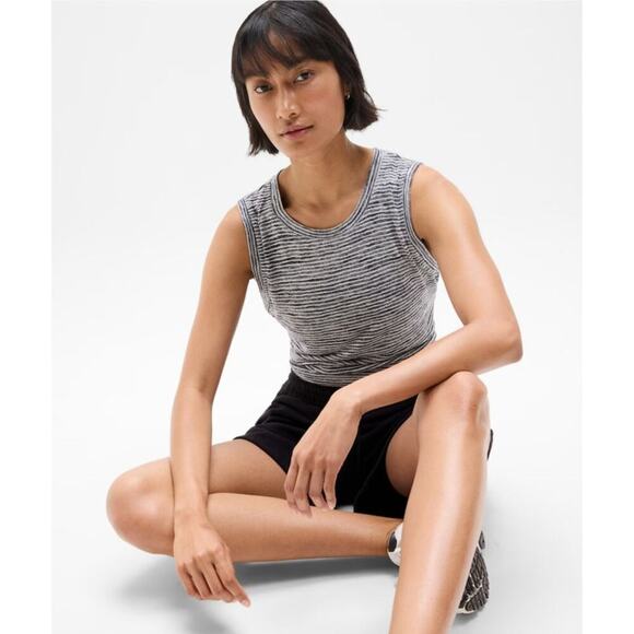 Athleta Lightweight Linen-Like Breezy Tank in Navy Stripe, S - Picture 1 of 9